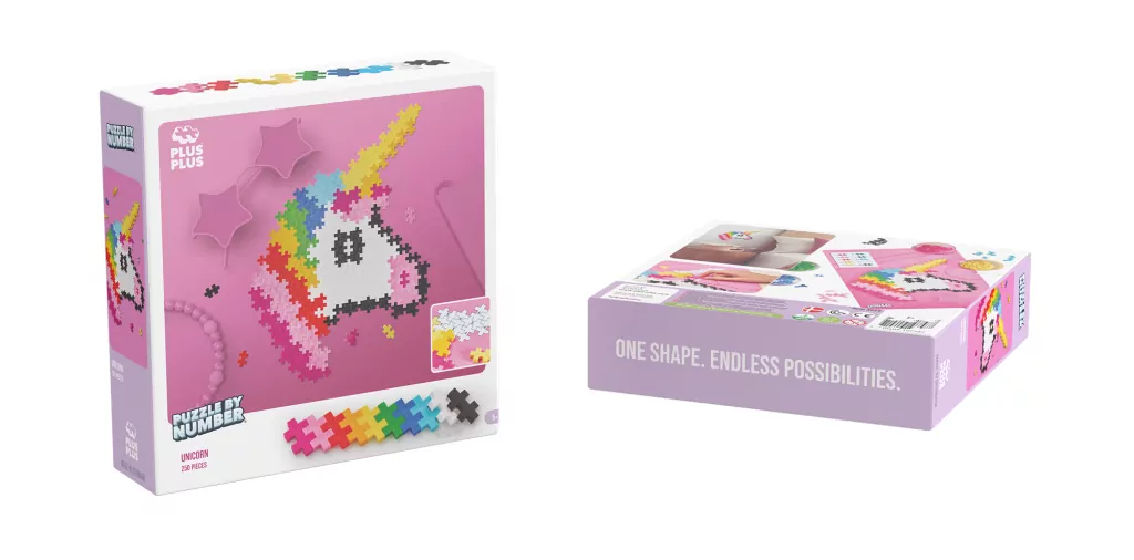 Puzzle by numbers- Jednorożec. Klocki Plus-Plus - tantis.pl