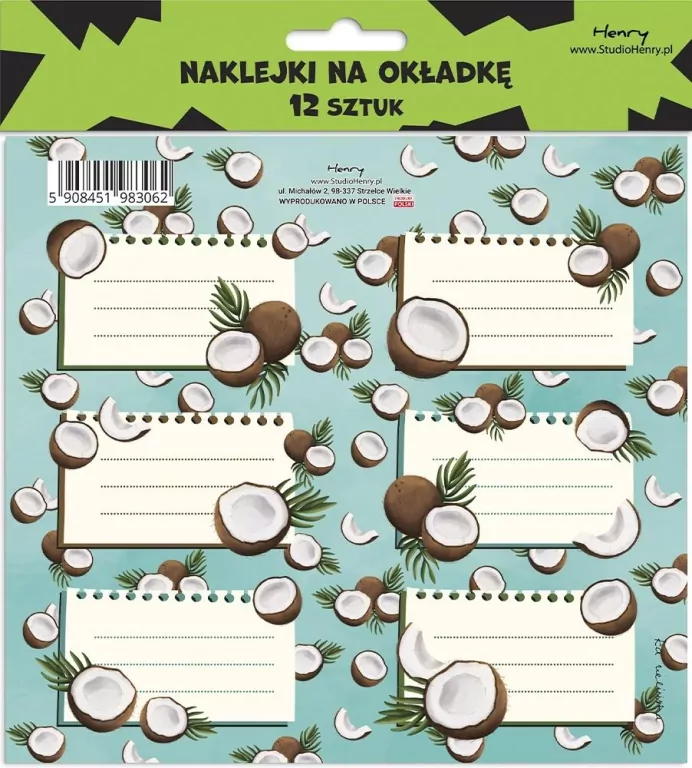 Naklejki na okładkę - Kokos (12szt) - tantis.pl