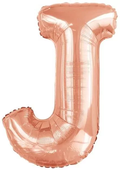 Balon foliowy litera J różowe złoto 58x86cm - tantis.pl