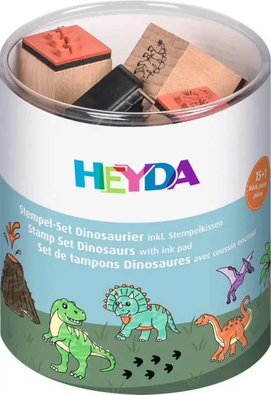 Zestaw stempli 15szt z poduszką Dinozaury - tantis.pl