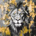 Malowanie po numerach - Złoty lew metal 40x40cm - tantis.pl