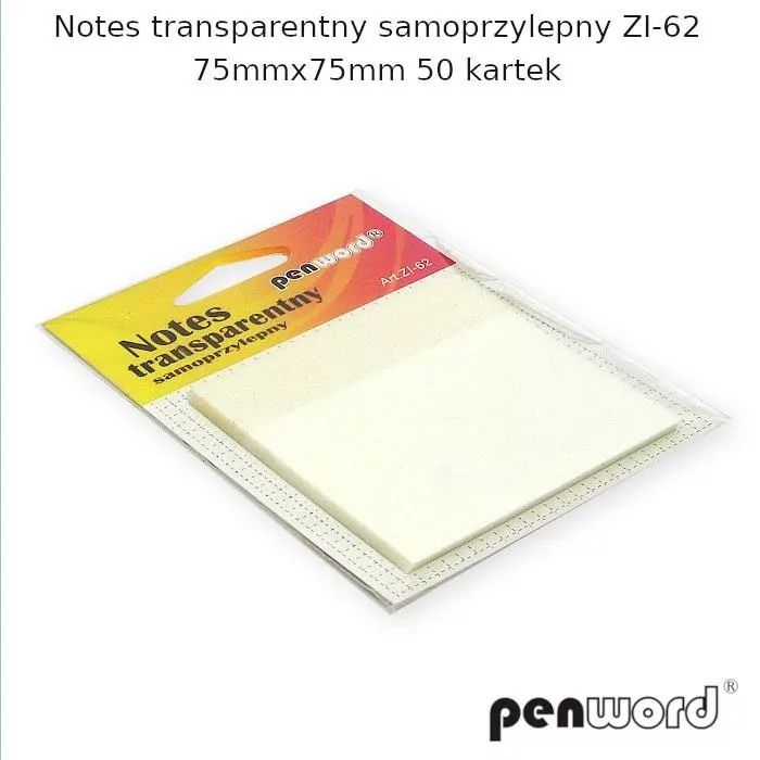 Notes transparentny samoprzylepny 75x75mm 50K - tantis.pl