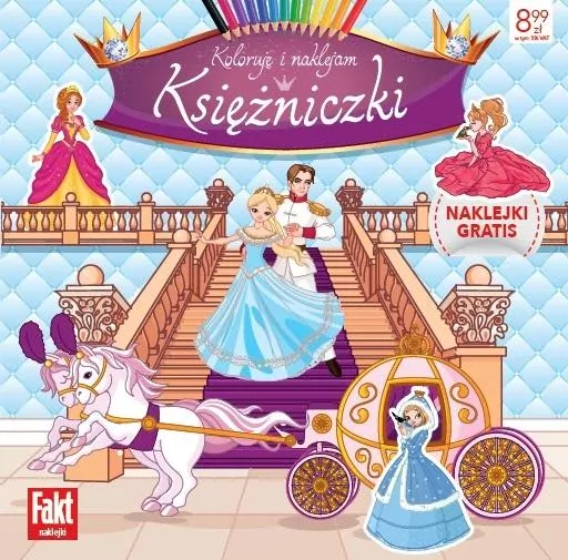Księżniczki. Koloruję i naklejam - tantis.pl