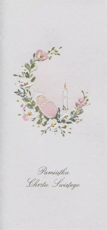 Karnet. Chrzest. Niemowlę dziewczynka - tantis.pl