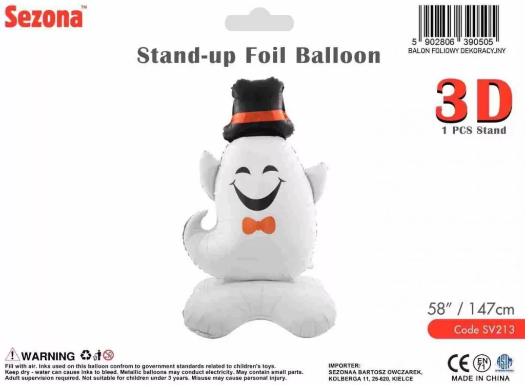 Balon Halloween Duch w kapeluszu 147cm - tantis.pl
