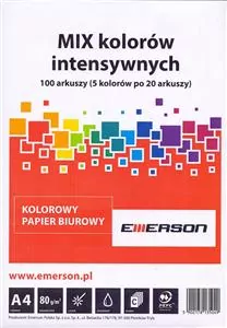 Papier kolorowy Emerson mix 20x5 A4 (mix) 80g intensywne 1 ryza - tantis.pl