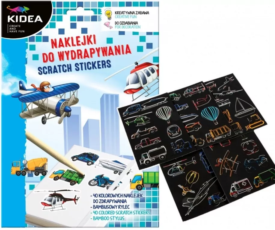 Naklejki do wydrapywania Pojazdy KIDEA - tantis.pl