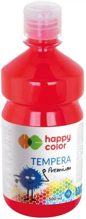 Farba tempera Premium 500ml czerwona HAPPY COLOR - tantis.pl