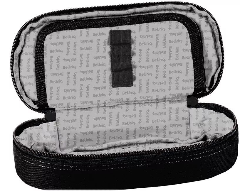 Piórnik owalny czarny kratka BeUniq BU26ZJ-013 - tantis.pl