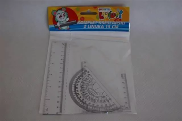 Komplet kreślarski z linijką 15cm - tantis.pl