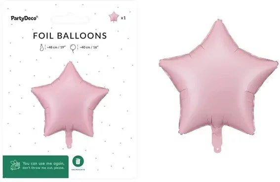 Balon foliowy Gwiazdka 48cm różowy - tantis.pl