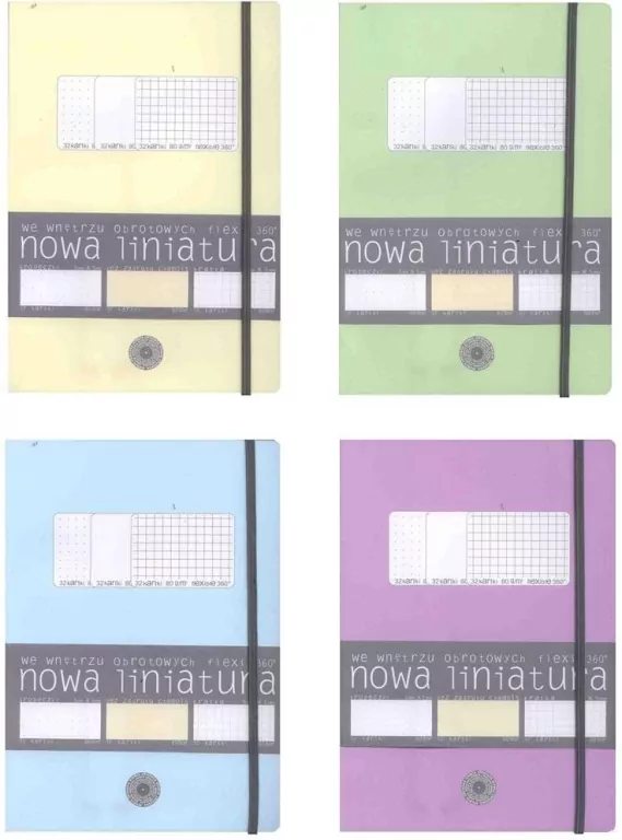 Brulion B5/96K Flexi pastel. 3 liniatury, 10 sztuk - tantis.pl