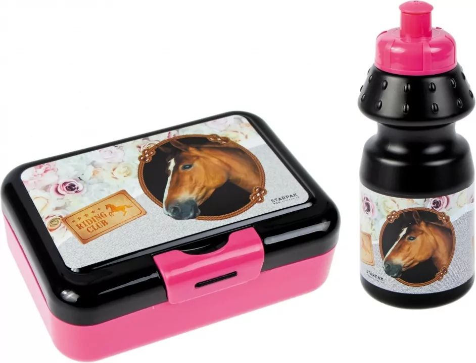 Bidon 350ml + pudelko śniadaniowe. Horses - tantis.pl