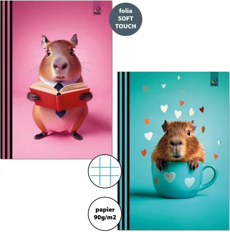 Zeszyt A4/32K kratka 90g Kapibara - tantis.pl