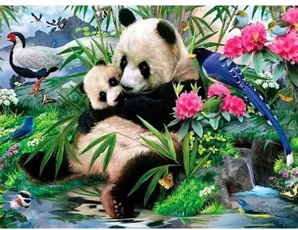 Mozaika diamentowa 5D - Panda 40x30cm - tantis.pl