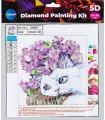 Diamentowa mozaika 5D - Cat&Flowers 20x20 80867 - tantis.pl