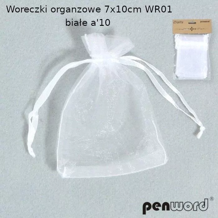 Woreczki organzowe białe 7x10cm, 10 sztuk - tantis.pl