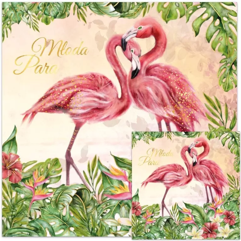 Karnet KWD ślub flamingi - tantis.pl