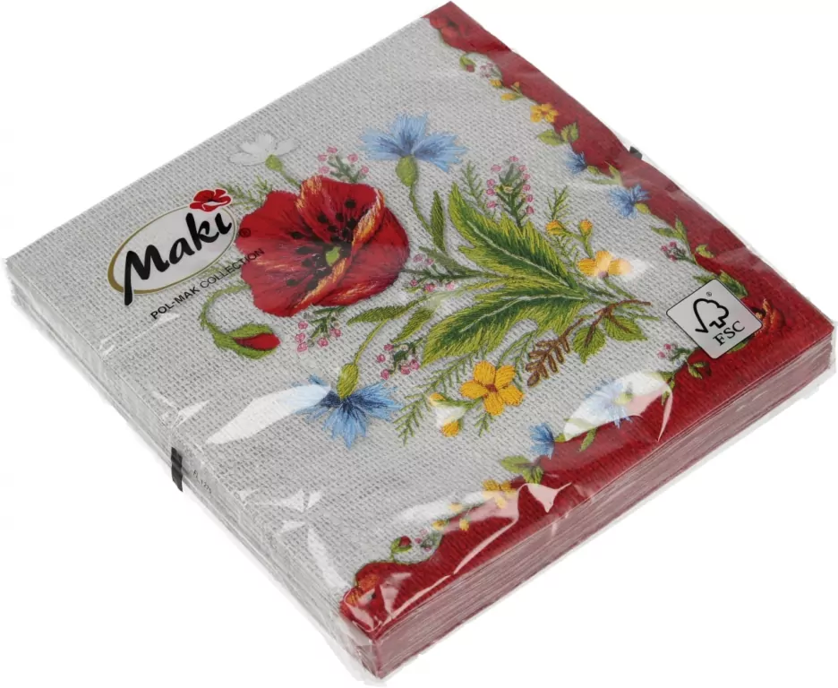 SERWETKA PAP 3W 330X330 MAKI HAFT BEZ PM OP - tantis.pl