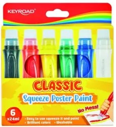 Farby plakatowe w piórze do wyciskania 6 kolorów
