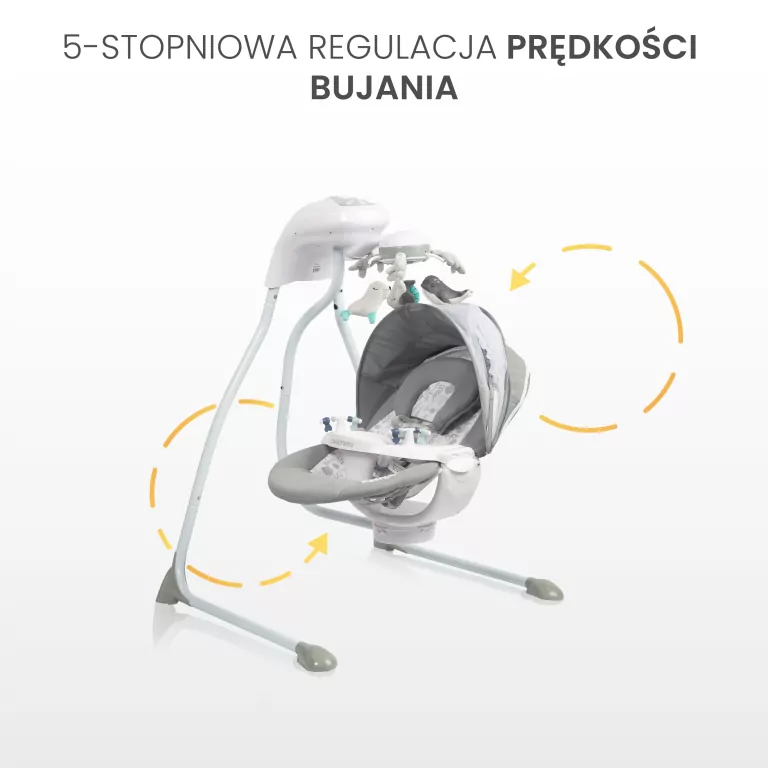 Caretero Huśtawka elektryczna Raffi light grey - tantis.pl