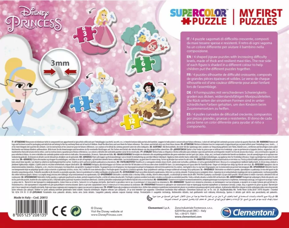 Clementoni. Moje pierwsze puzzle. Disney Princess. Księżniczki - tantis.pl