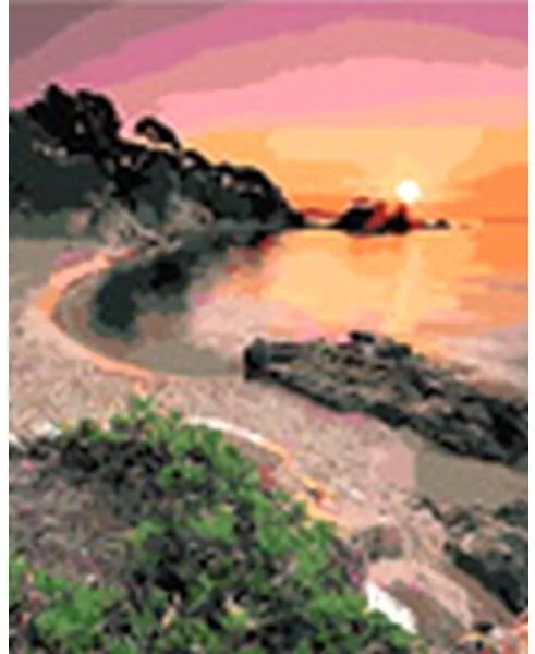 Malowanie po numerach. Zachód słońca 40x50cm - tantis.pl