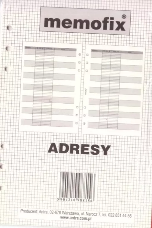 Wkład do organizera MEM/A5. Adresy - tantis.pl