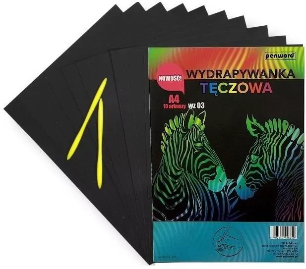 Wydrapywanka tęczowa A4. 10 arkuszy - tantis.pl