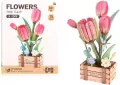 Puzzle 3D drewniane kwiaty tulipany - tantis.pl
