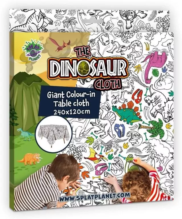 Obrus do pomalowania Dinozaury 240x120cm - tantis.pl