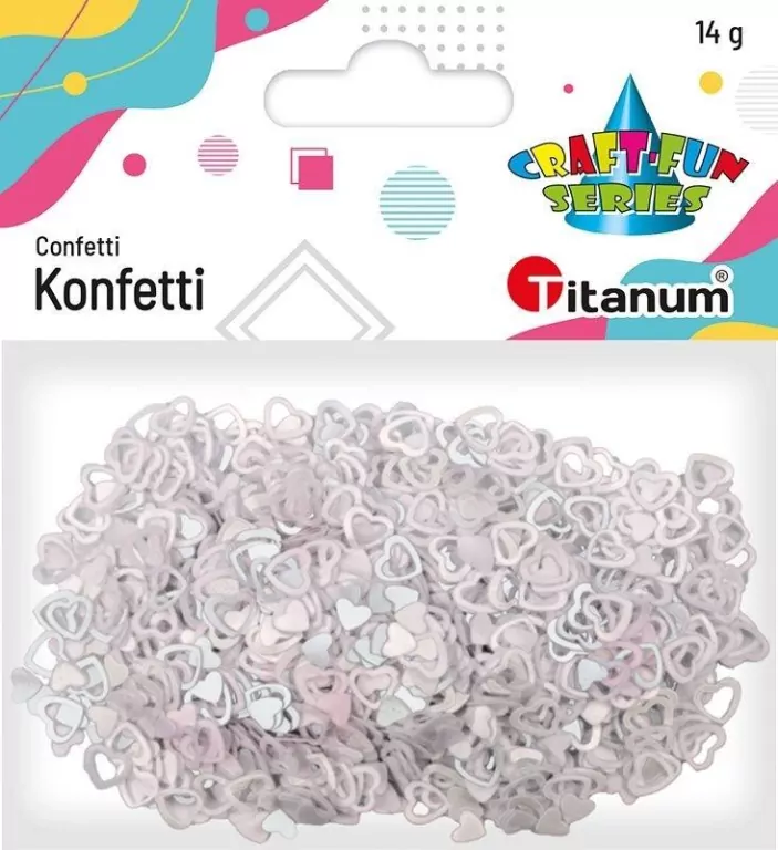 Konfetti Serca puste 7mm i pełne 5mm perłowe 14g - tantis.pl