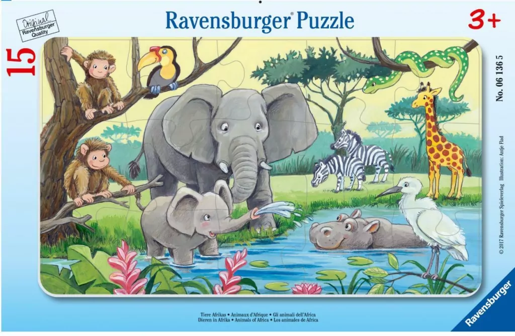 Puzzle 15. Afrykańskie zwierzęta - tantis.pl