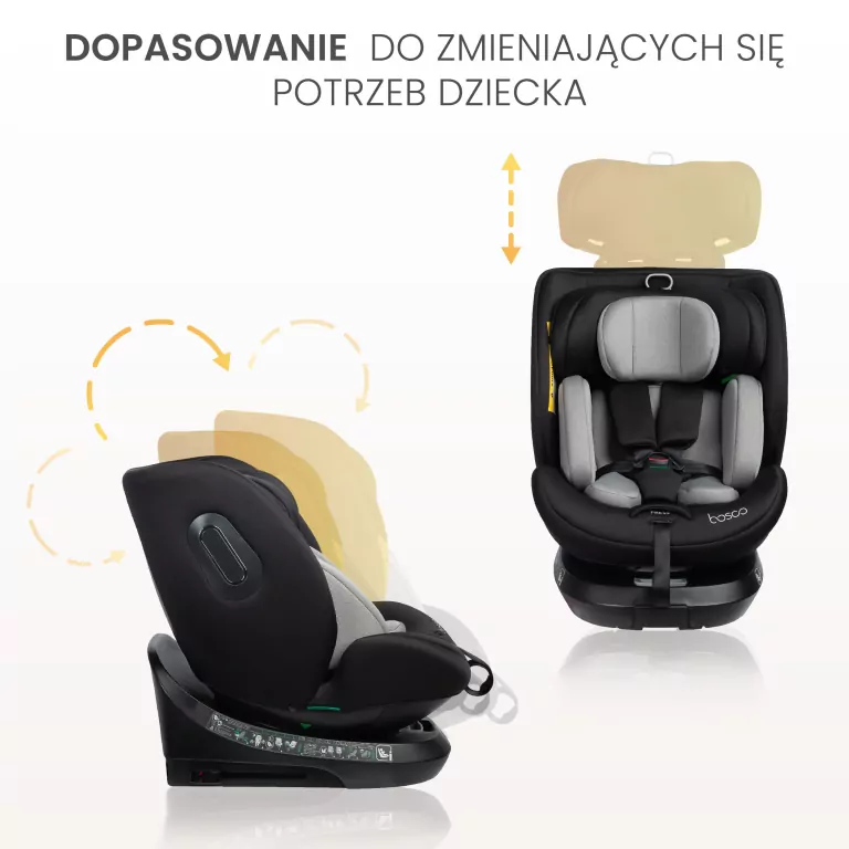 Caretero Fotelik Bosco czarny (40-150cm) - tantis.pl