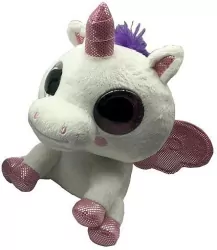 Pluszowy jednorożec z dużymi oczami