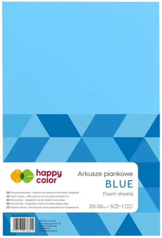 Arkusze piankowe A4 niebieskie HAPPY COLOR - tantis.pl