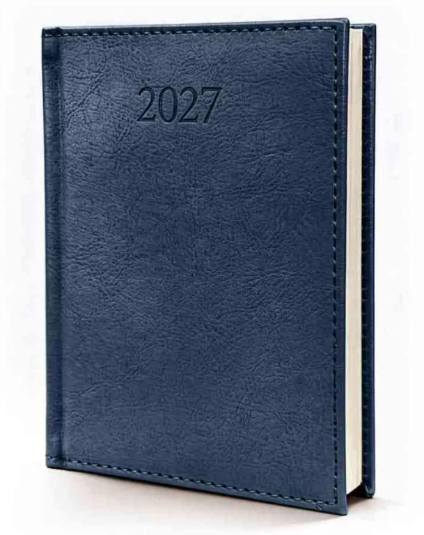 Kalendarz 2027 A6 Figaro Dzienny Granatowy - tantis.pl