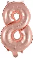 Balon foliowy mini cyfra 8 różowe złoto 29x40cm - tantis.pl