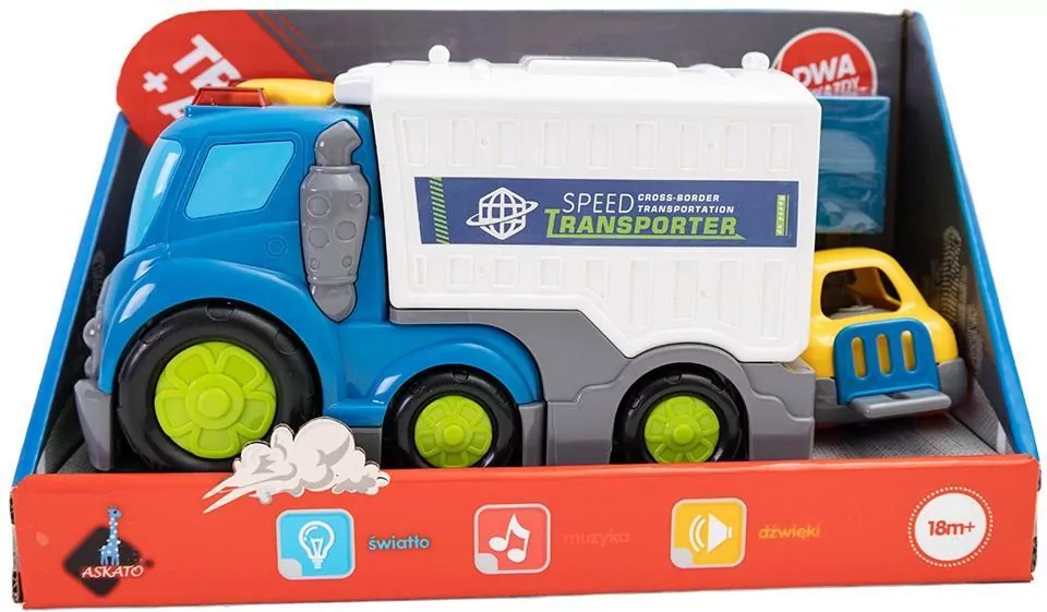 Zestaw autek 2w1 - Śmieciarka i mini podnośnik - tantis.pl