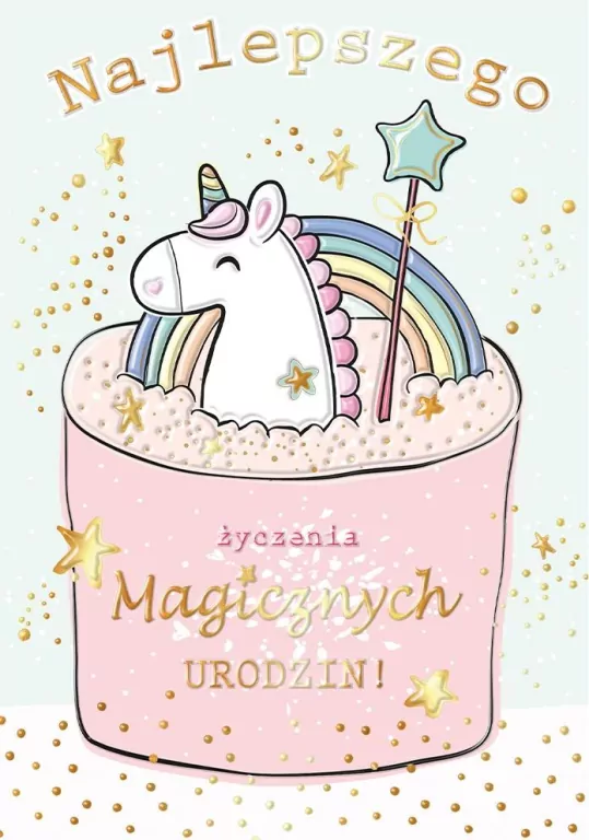 Karnet A5 Urodziny - Jednorożec - tantis.pl