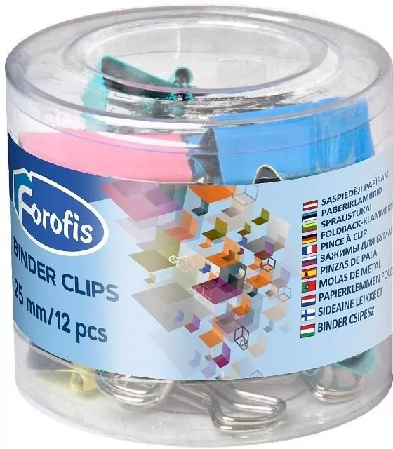 Klipy biurowe 25mm kolorowe pastel 12szt - tantis.pl