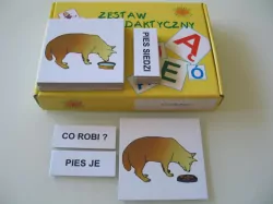 Zestaw dydaktyczny. Co robi pies
