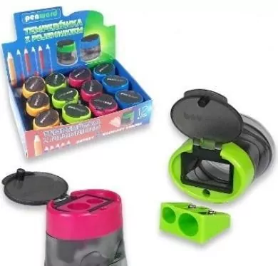 Temperówka podwójna z pojemnikiem