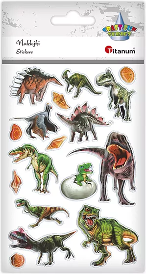 Naklejki wypukłe miękkie dinozaury mix - tantis.pl