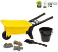Taczka z akcesoriami do piasku 56cm żółta - tantis.pl