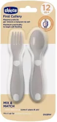 Pierwsze sztućce plastikowe szare 12m+
