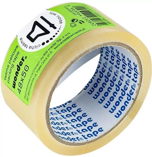 Taśma pakowa cicha 48x50 transparentna WONDER - tantis.pl