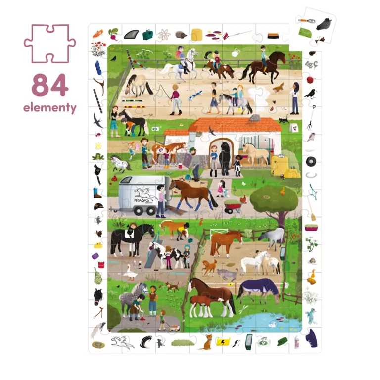 CzuCzu. Puzzle obserwacyjne. Stadnina koni. 84 el. - tantis.pl