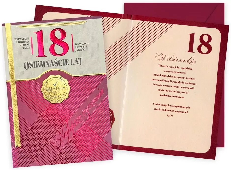 Karnet Urodziny 18 - tantis.pl