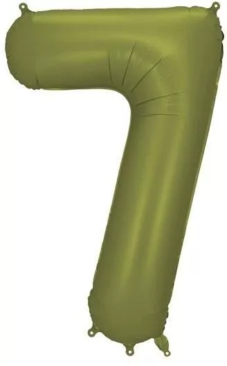 Balon foliowy cyfra 7 86cm oliwkowy - tantis.pl